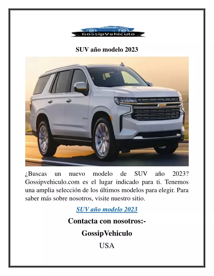 suv a o modelo 2023