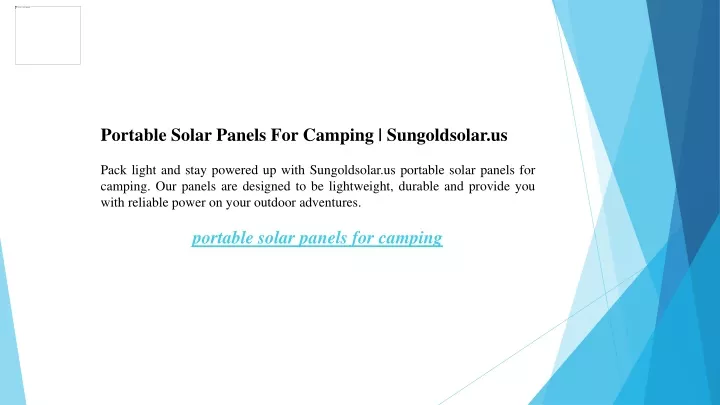 portable solar panels for camping sungoldsolar