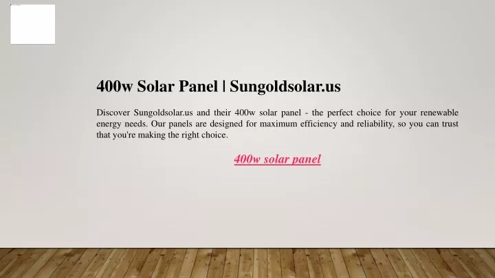 400w solar panel sungoldsolar us discover
