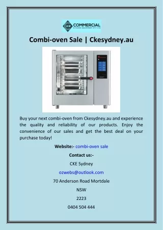 Combi-oven Sale  Ckesydney