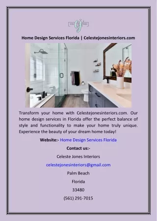 Home Design Services Florida  Celestejonesinteriors