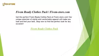 Fivem Ready Clothes Pac  Fivem-store.com