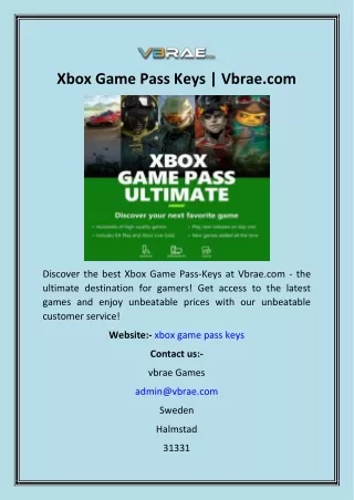 xbox game pass keys vbrae com