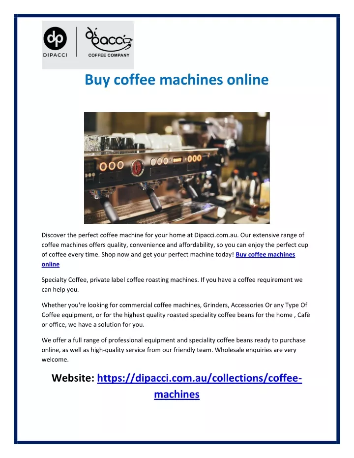 buy coffee machines online