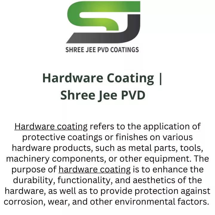 hardware coating shree jee pvd