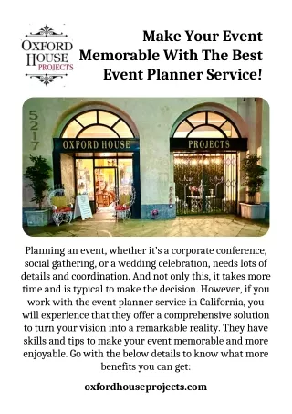 Make Your Event Memorable With The Best Event Planner Service!