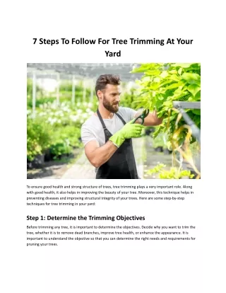 7 Steps To Follow For Tree Trimming At Your Yard