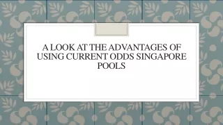a look at the advantages of using current odds