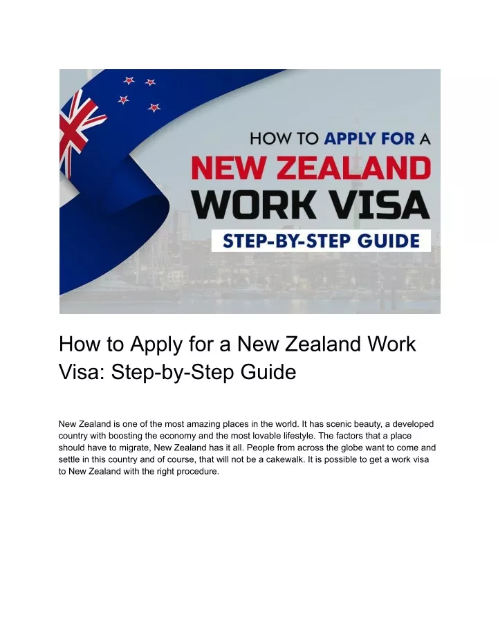 how to apply for a new zealand work visa step