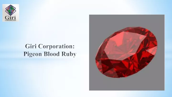 giri corporation pigeon blood ruby