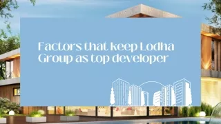 Factors that keep Lodha Group as top developer