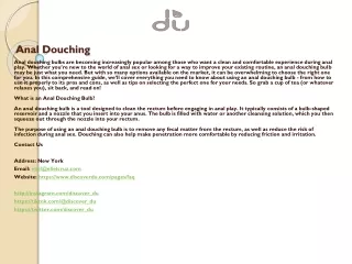 anal douching