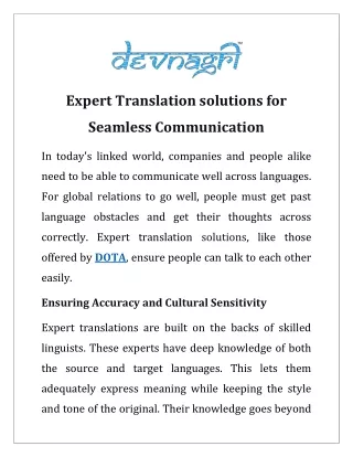 expert translation solutions for