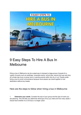 9 easy steps to hire a bus in melbourne