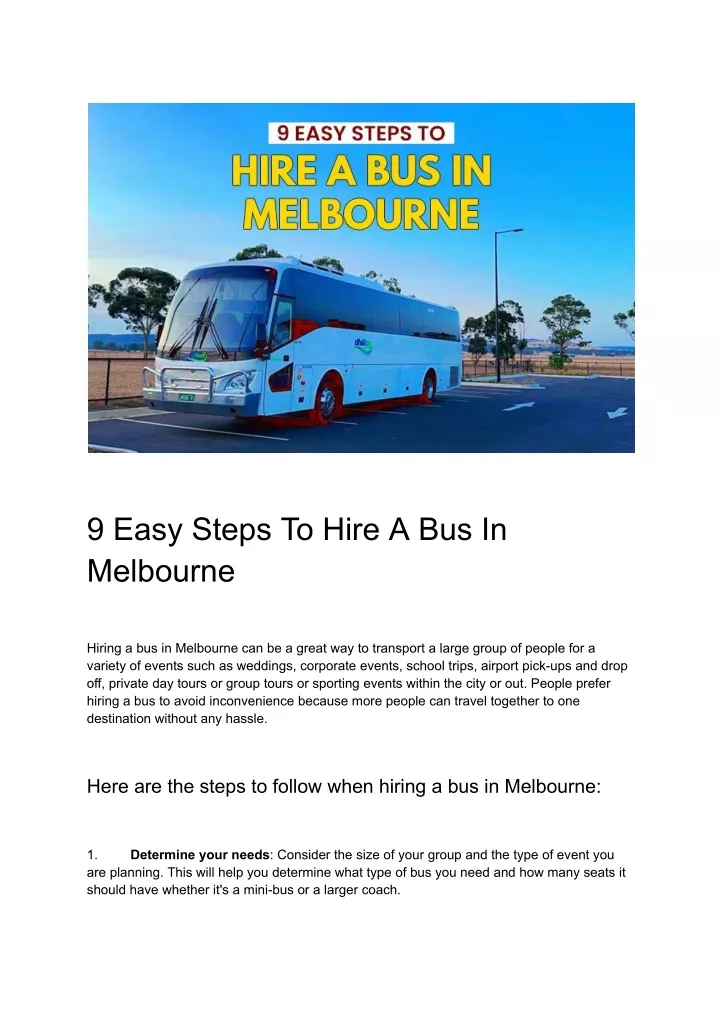9 easy steps to hire a bus in melbourne