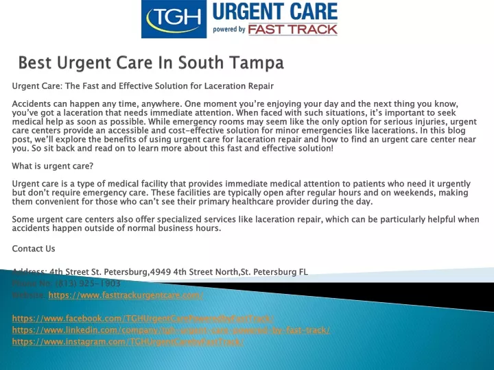 best urgent care in south tampa