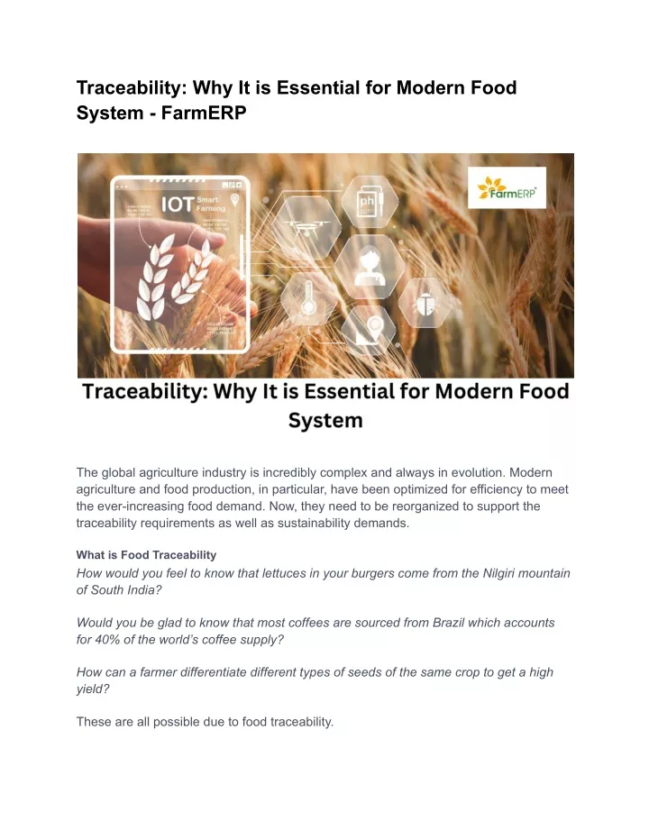 traceability why it is essential for modern food