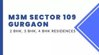 M3M Sector 109 Gurgaon - E Brochure