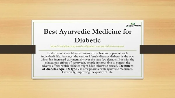Best Ayurvedic Medicine for Diabetic PPT