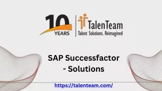 SAP SuccessFactors is a cloud-based solution for all your people needs