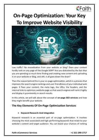 on page optimization your key to improve website