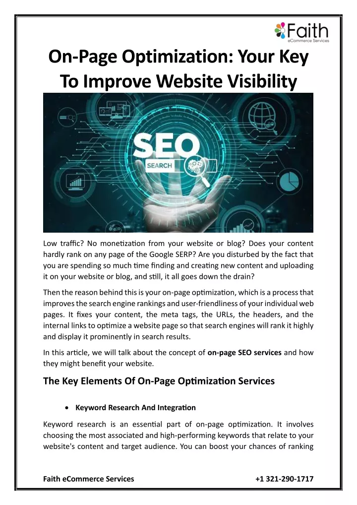on page optimization your key to improve website