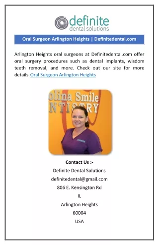 Oral Surgeon Arlington Heights | Definitedental.com