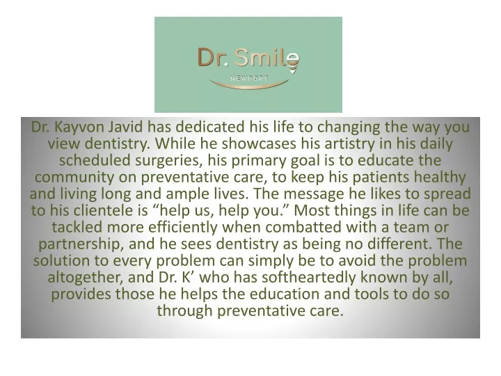 dr kayvon javid has dedicated his life
