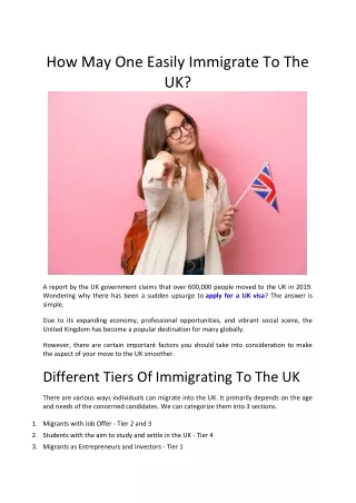 how may one easily immigrate to the uk