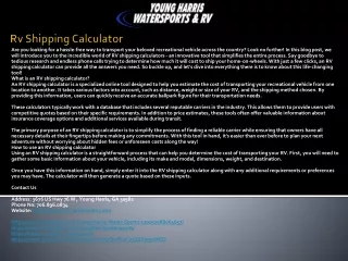 rv shipping calculator