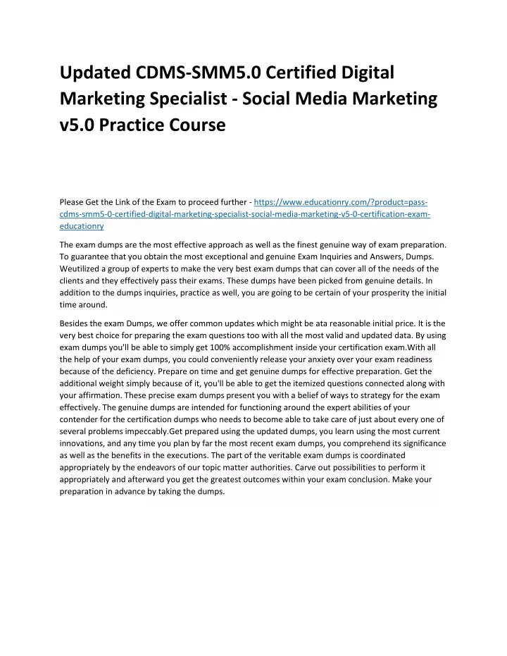 updated cdms smm5 0 certified digital marketing