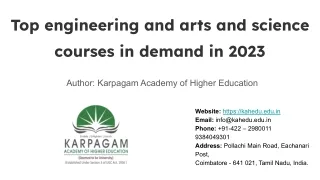 Top engineering and arts and science courses in demand in 2023 - PDF