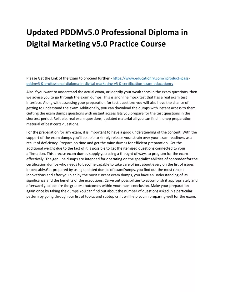 updated pddmv5 0 professional diploma in digital