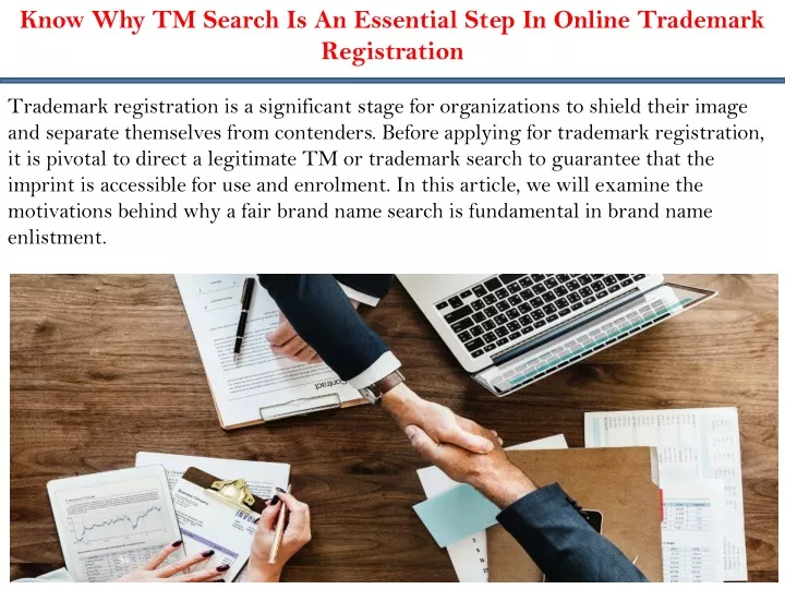 know why tm search is an essential step in online