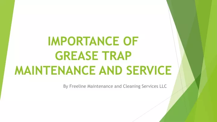 importance of grease trap maintenance and service
