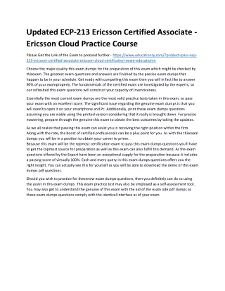 updated ecp 213 ericsson certified associate