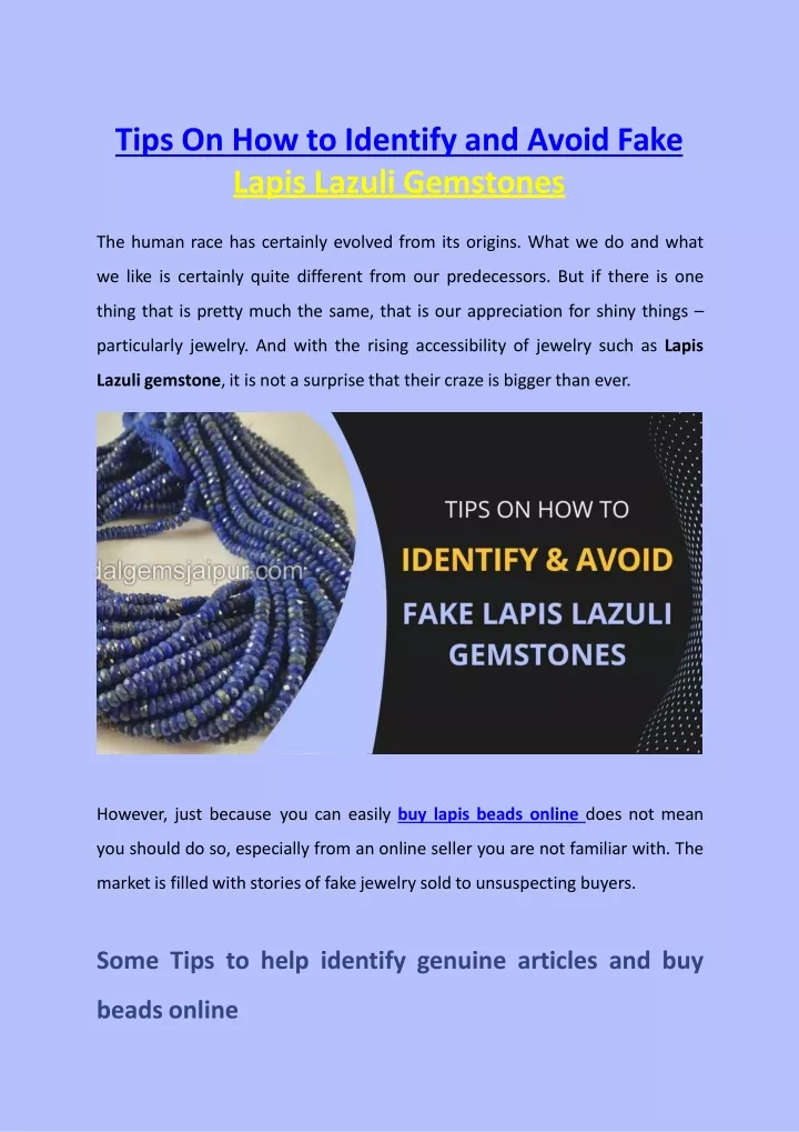 tips on how to identify and avoid fake lapis lazuli gemstones