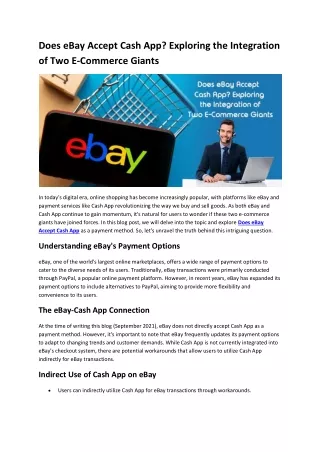 Does eBay Accept Cash App? Exploring the Integration of Two E-Commerce Giants