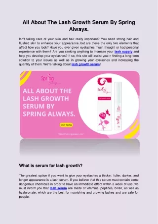 all about the lash growth serum by spring always