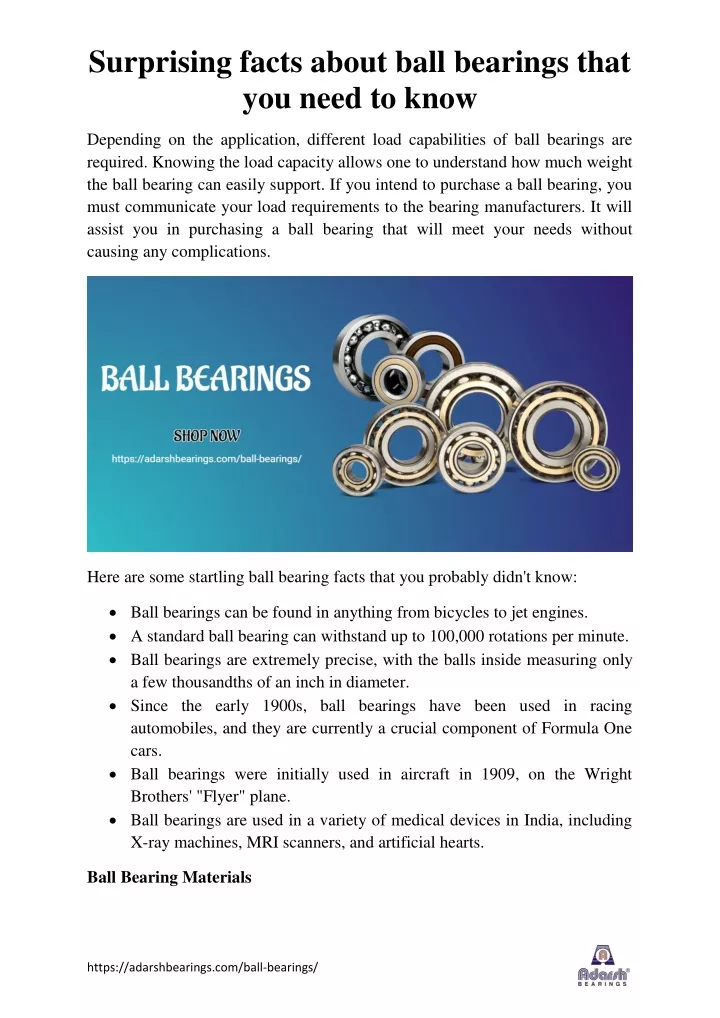 surprising facts about ball bearings that