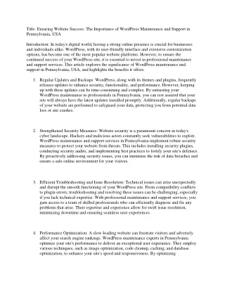title ensuring website success the importance
