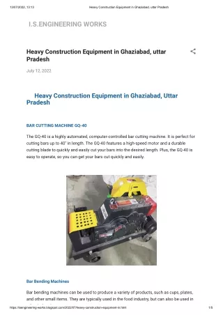 Heavy Construction Equipment Manufacturer in uttar Pradesh