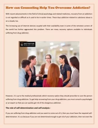 how can counseling help you overcome addiction