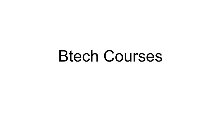 btech courses