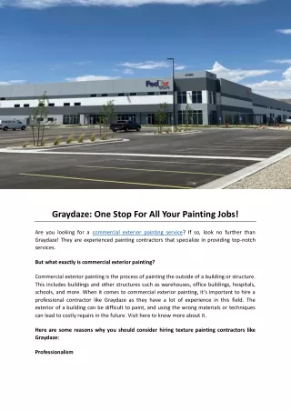Graydaze: One Stop For All Your Painting Jobs!