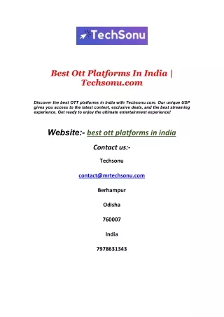 best ott platforms in india techsonu com