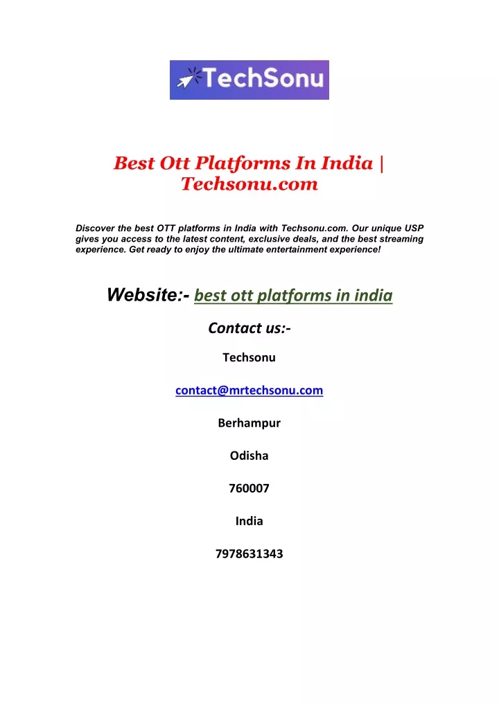 best ott platforms in india techsonu com