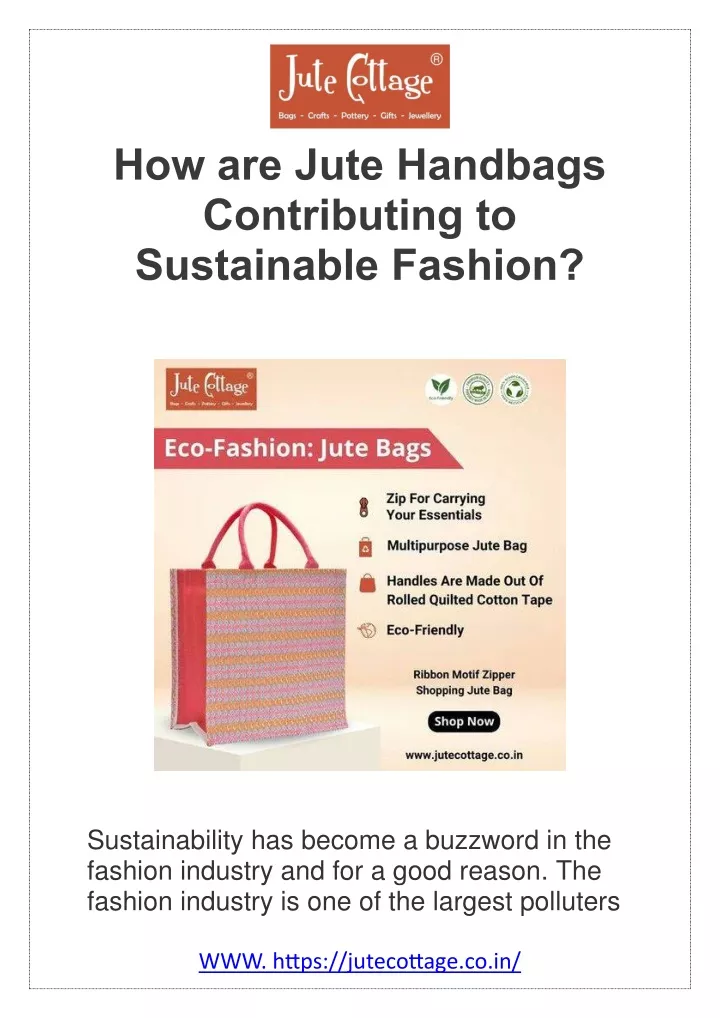 how are jute handbags contributing to sustainable