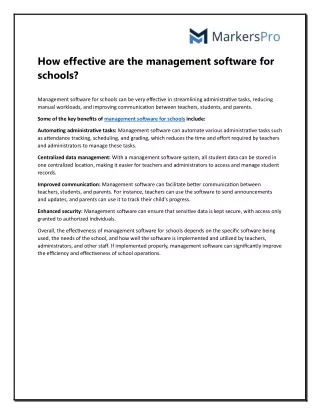 How effective are the management software for schools?