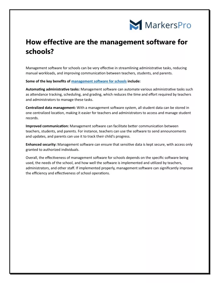 how effective are the management software